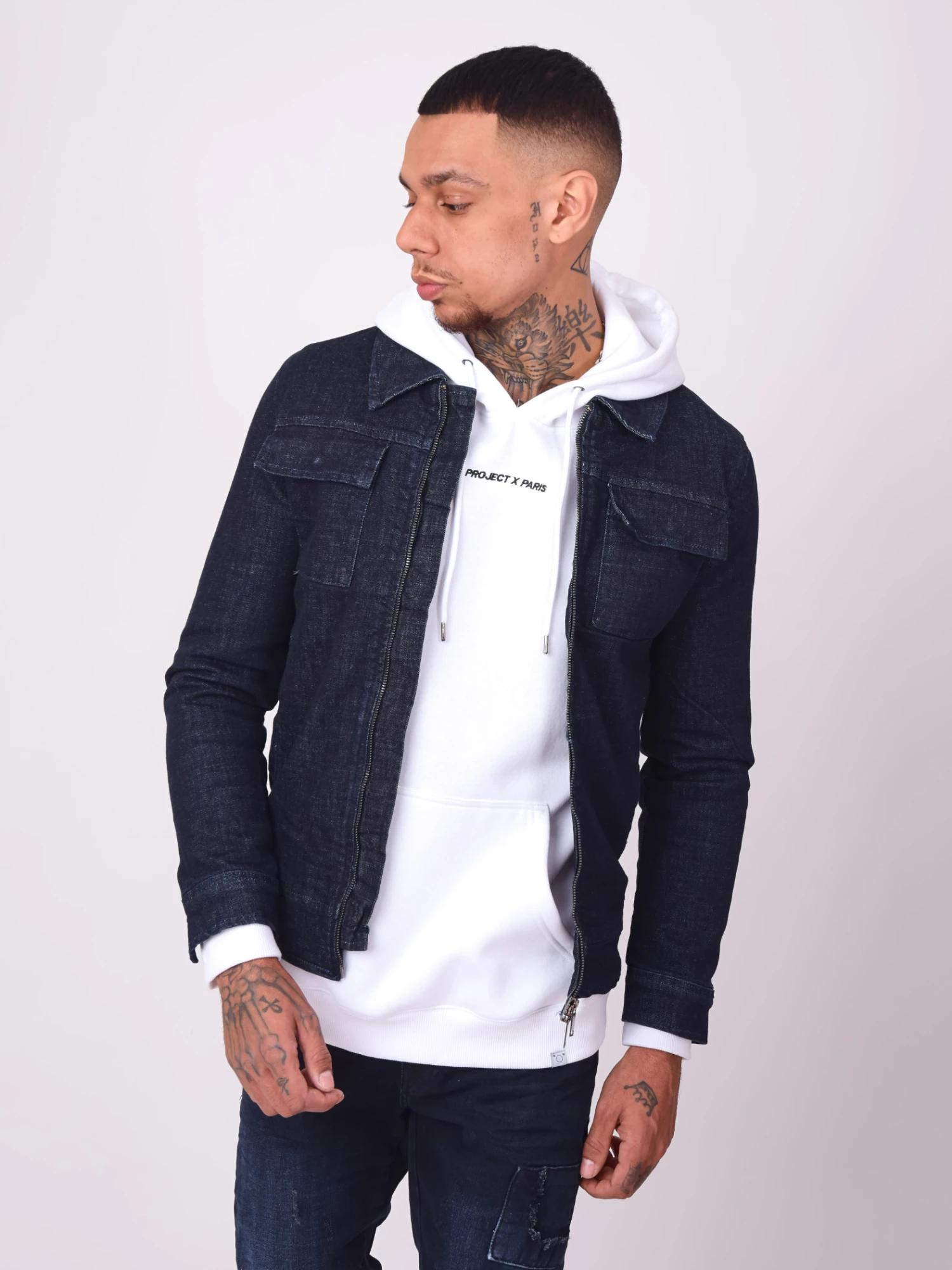 Veste En Denim Brut à Zip – Image 5