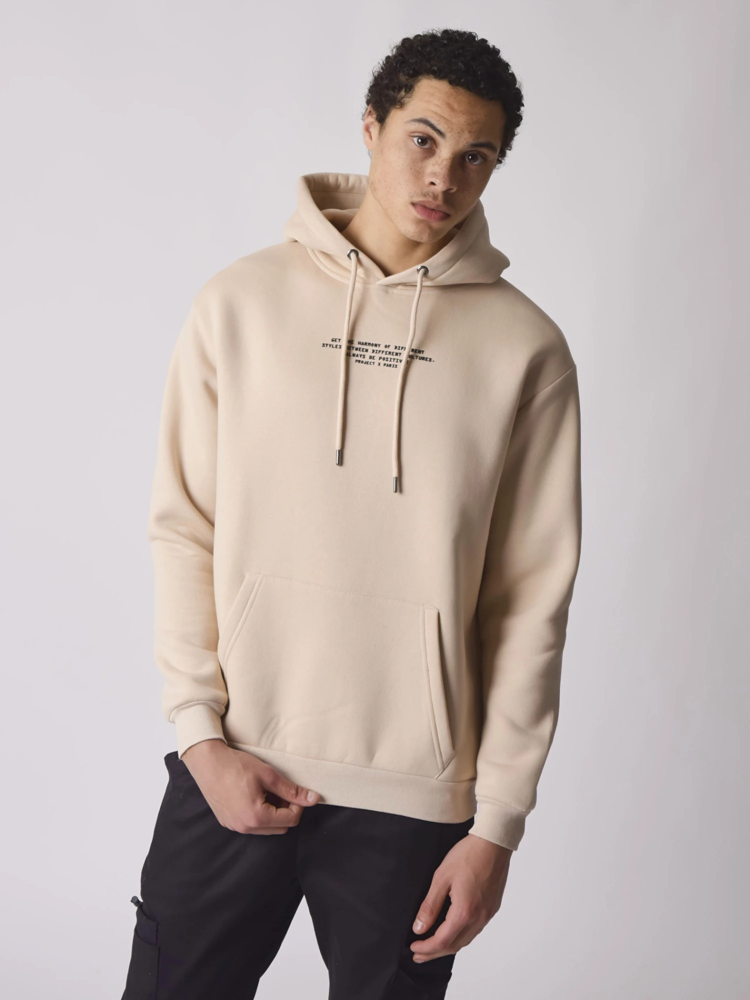 Sweat Ă Capuche Basic Texte Central