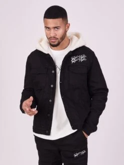 Veste Denim Avec Capuche Mouton