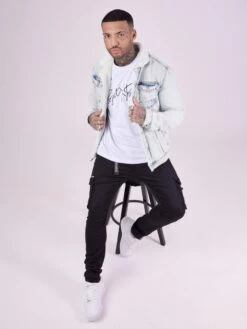 Veste Denim Col Mouton