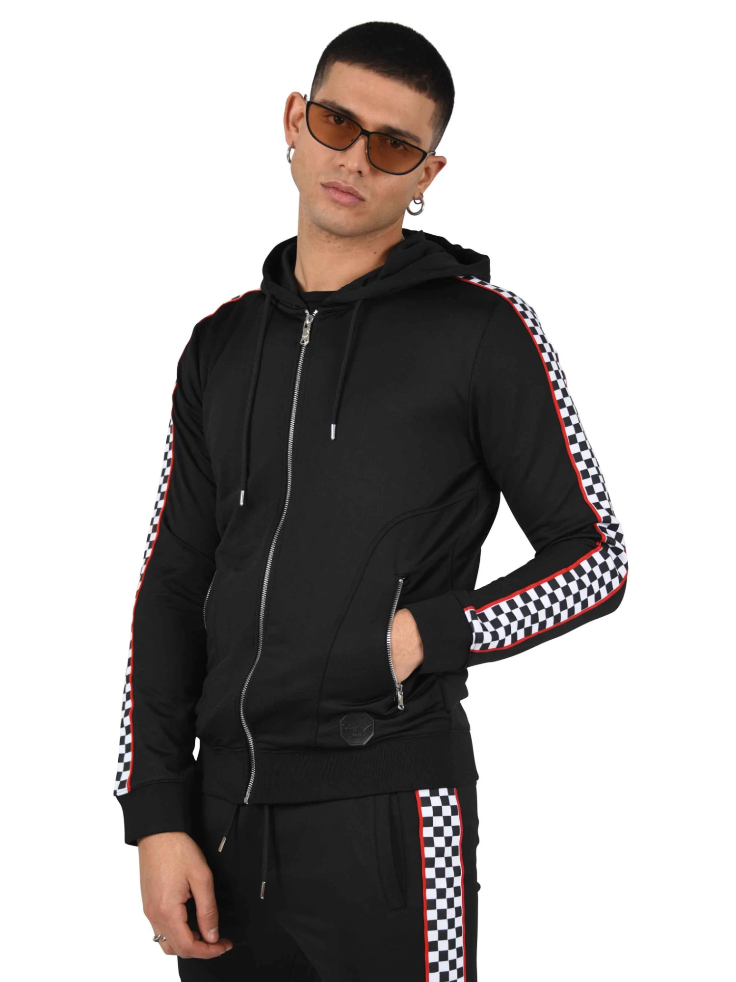 Veste à Capuche Bandes Damier Et Liserés – Image 5
