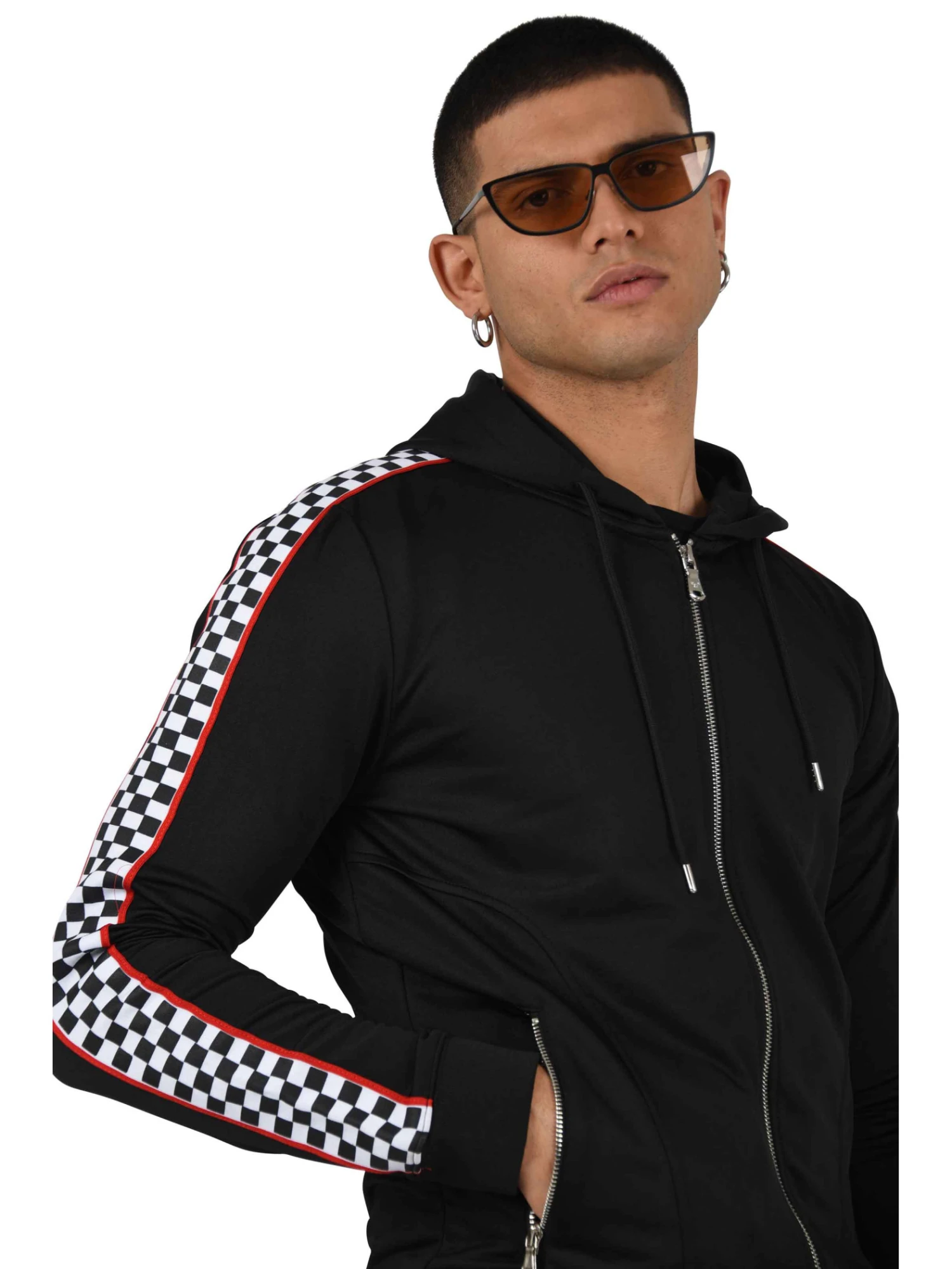 Veste à Capuche Bandes Damier Et Liserés – Image 6