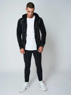 Veste à Capuche Imprimé Gros Carreaux