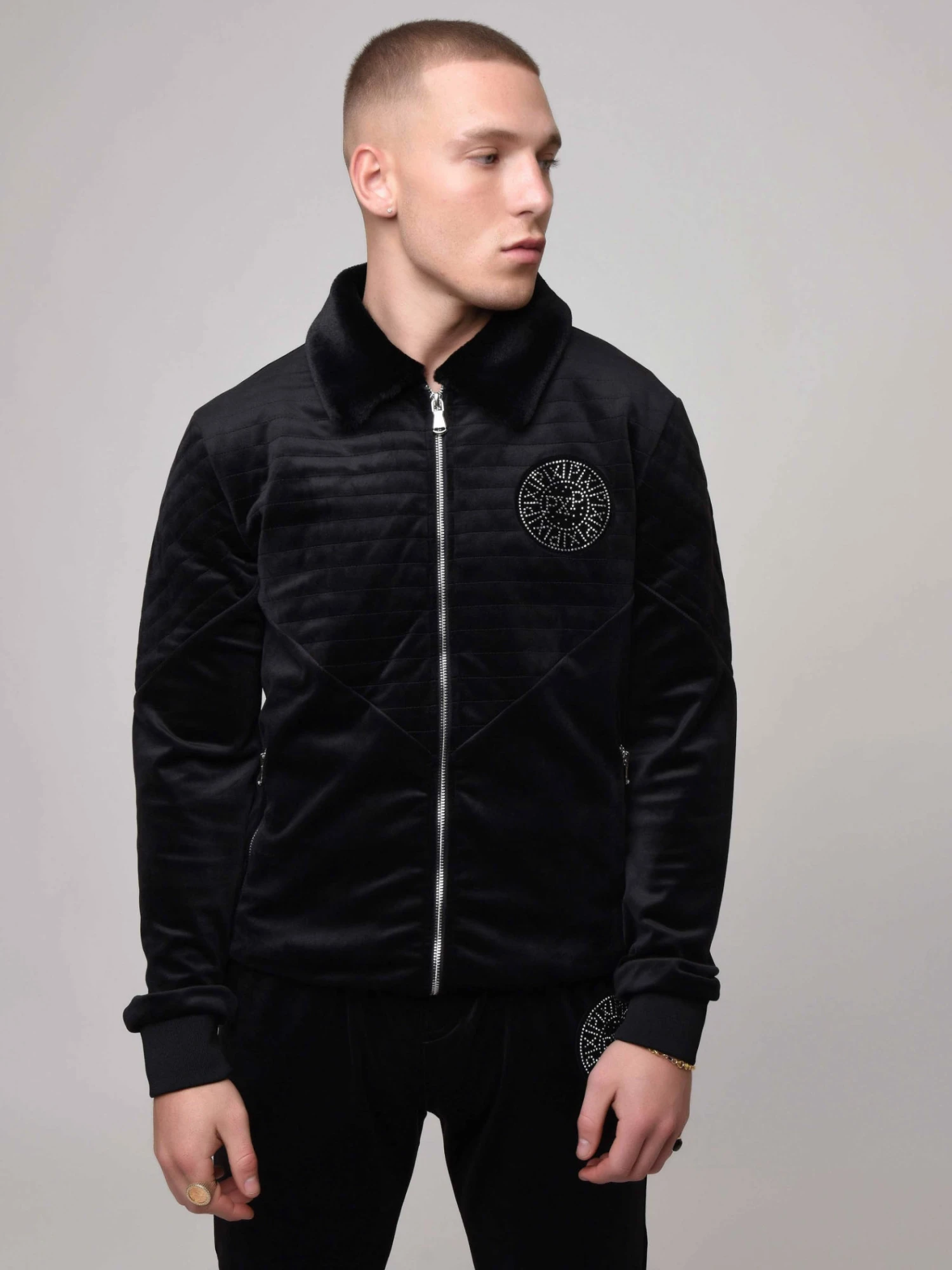 Veste Col Aviateur Avec Patch Strass – Image 2