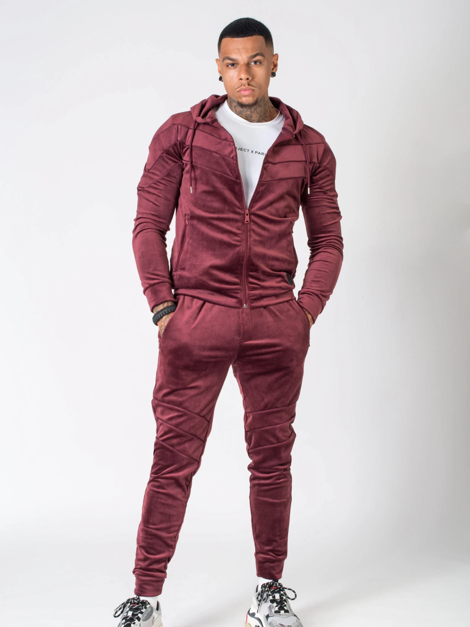 Veste En Velours Pipings Ton Sur Ton