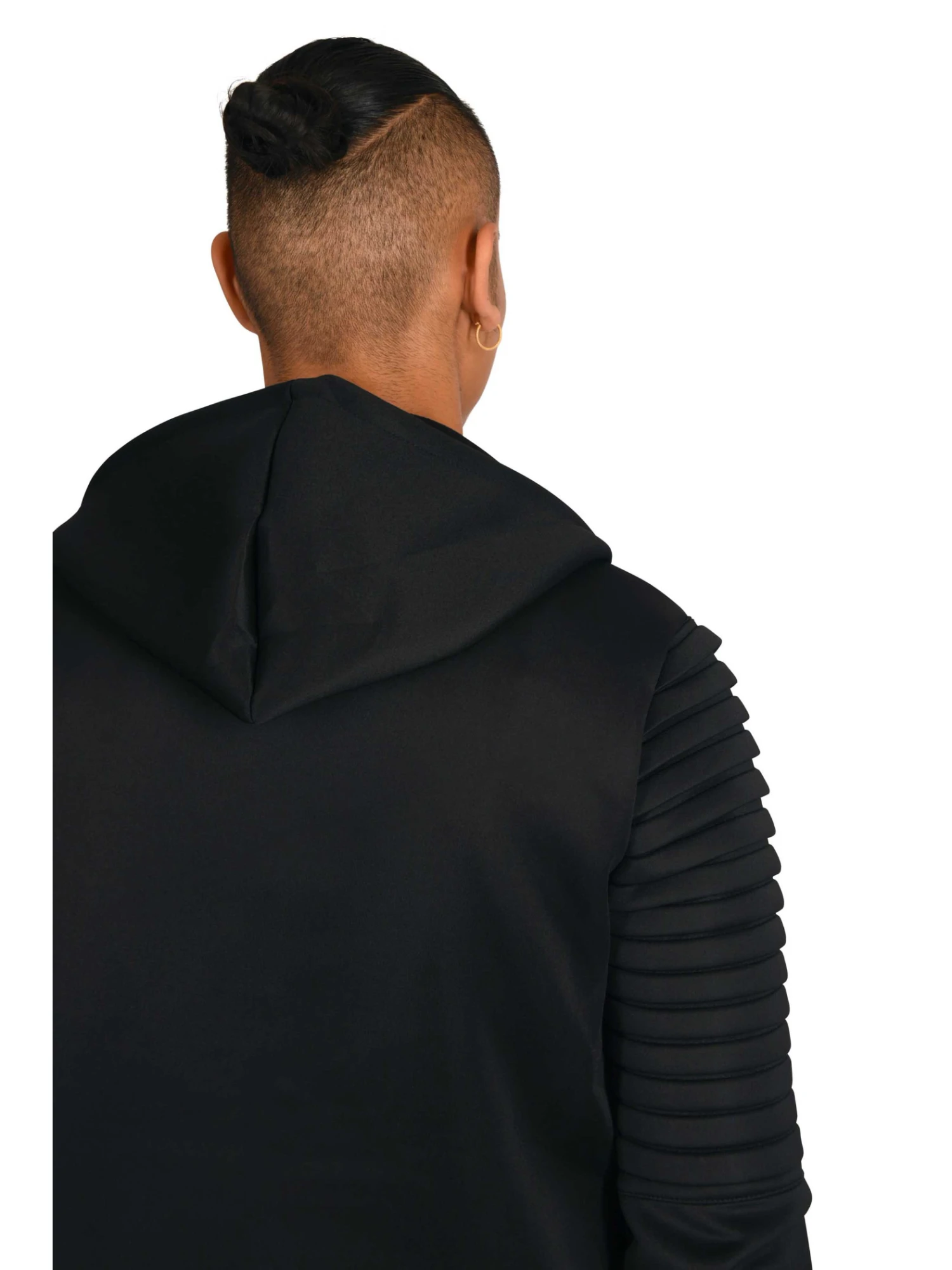 Veste Longue à Capuche Manches Biker – Image 2