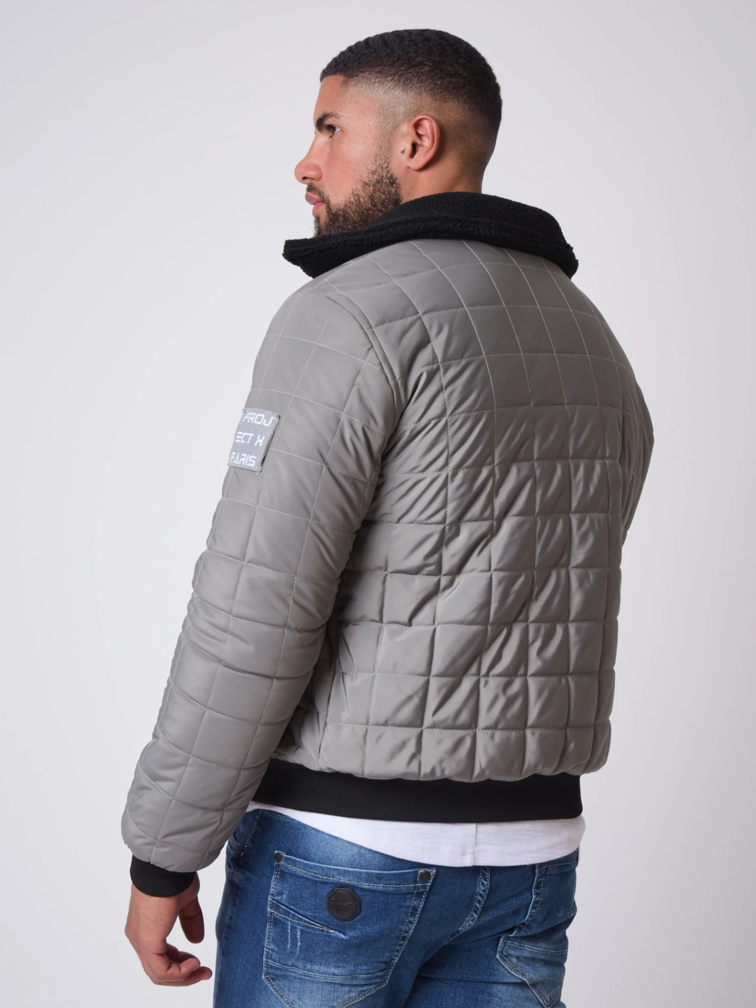 Veste Reversible Matelassage CarrĂ© Et Imitation Peau De Mouton â Image 11