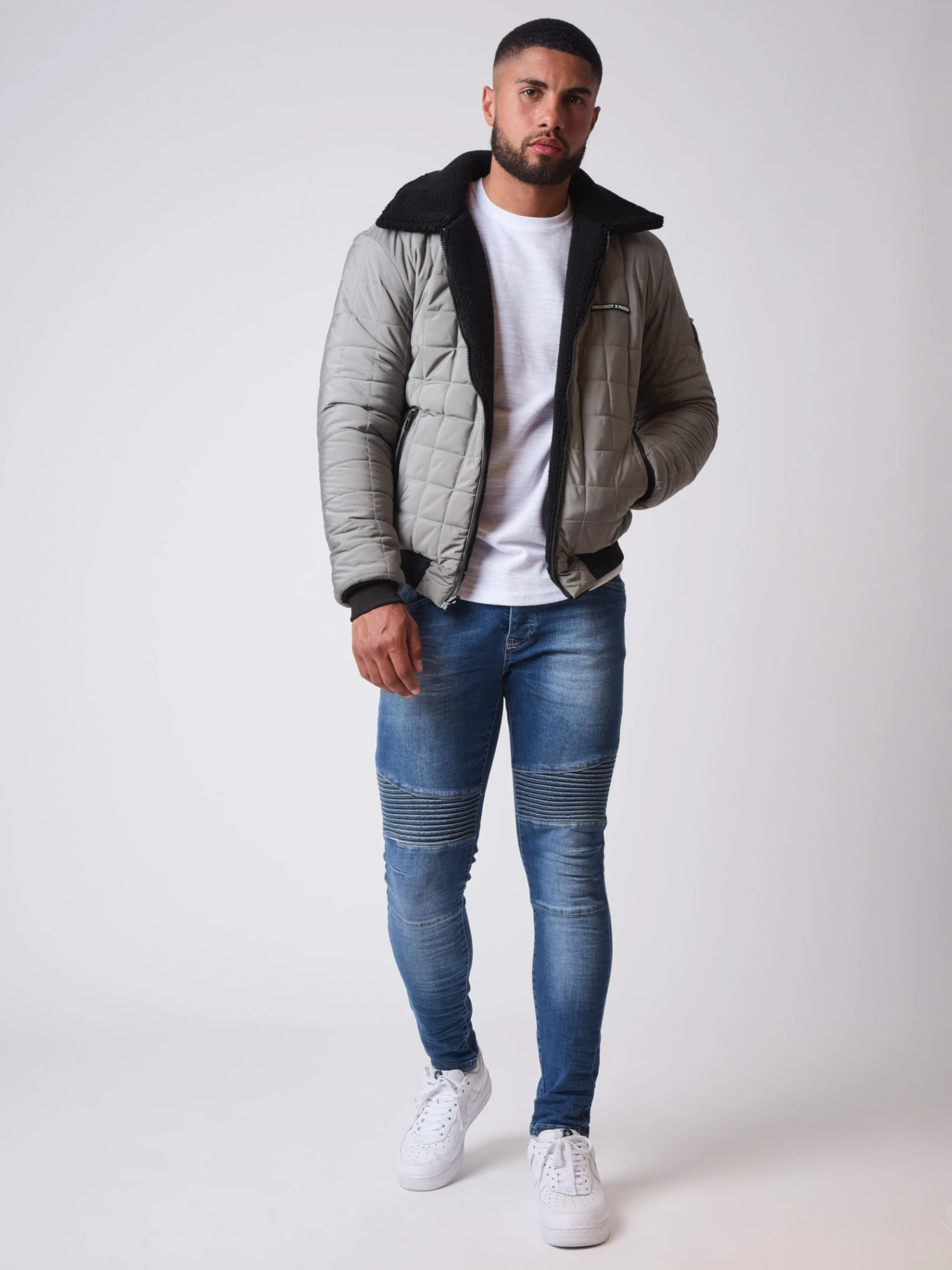 Veste Reversible Matelassage CarrĂ© Et Imitation Peau De Mouton â Image 6