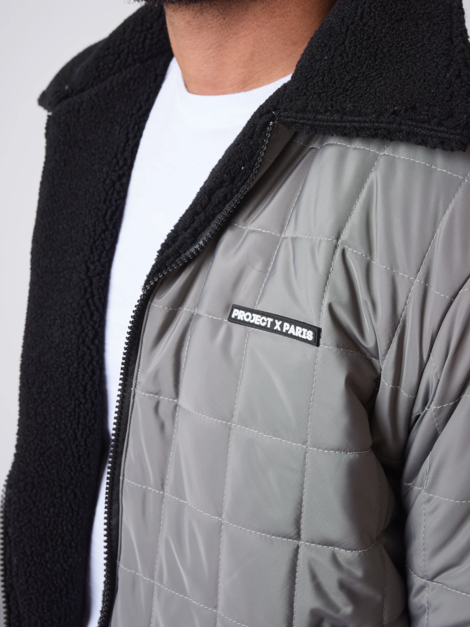 Veste Reversible Matelassage CarrĂ© Et Imitation Peau De Mouton â Image 9