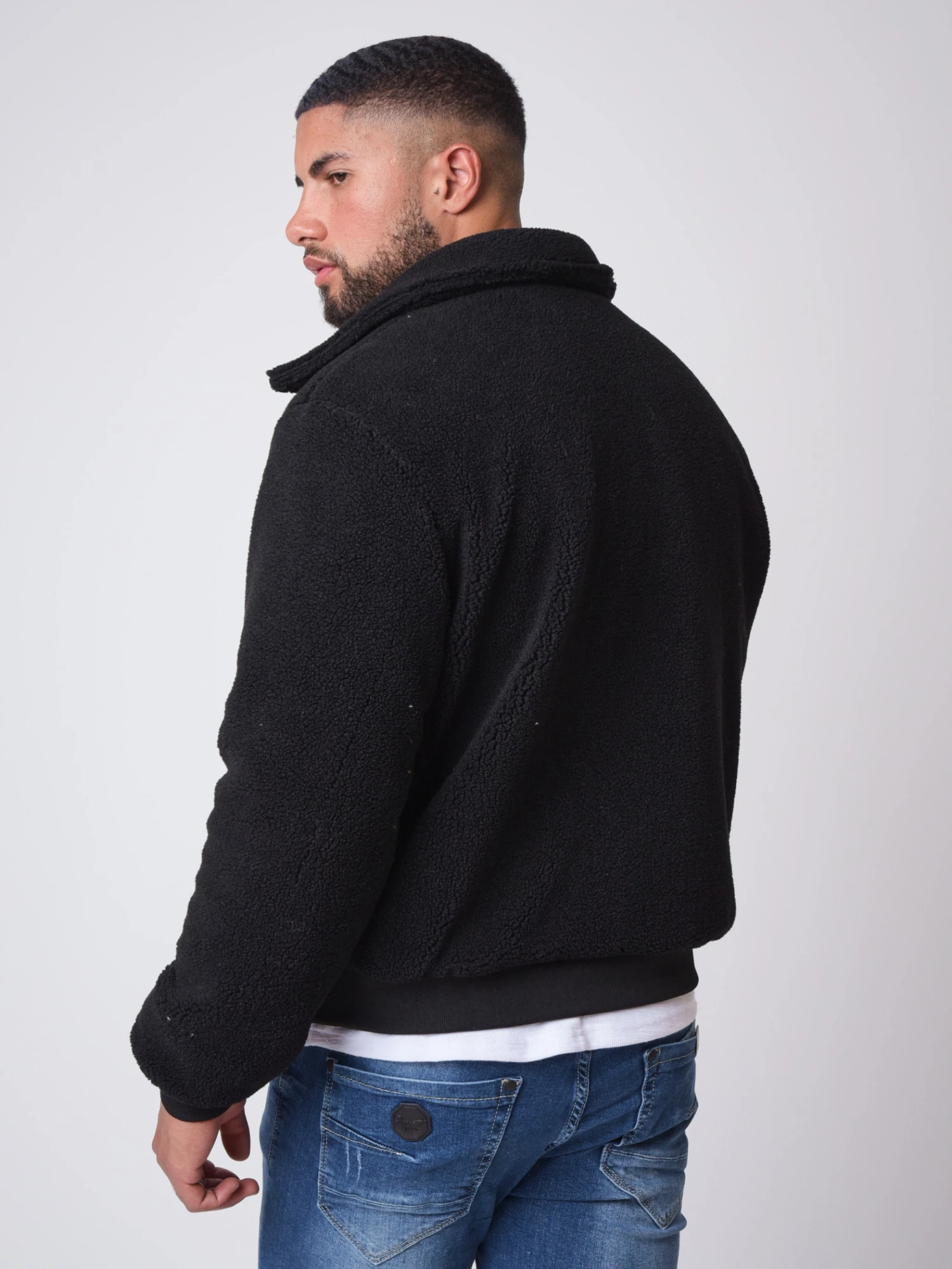 Veste Reversible Matelassage Carré Et Imitation Peau De Mouton