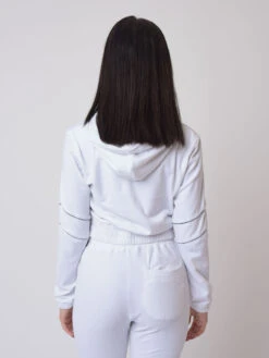 Veste Velvet à Capuche Avec Pipings Contrastés